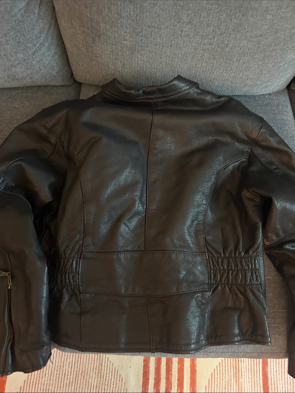 Unik Black Leather Biker Jacket - Picture 7 of 7